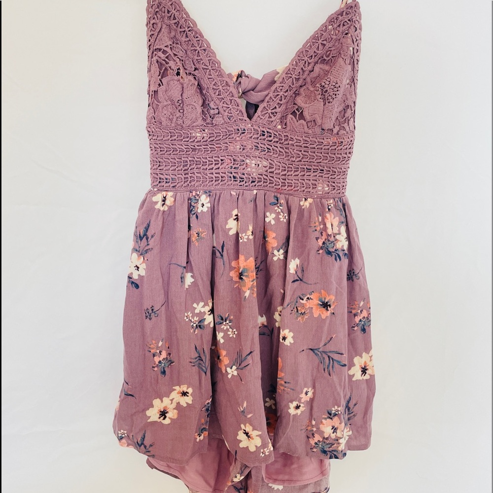 Purple flower romper